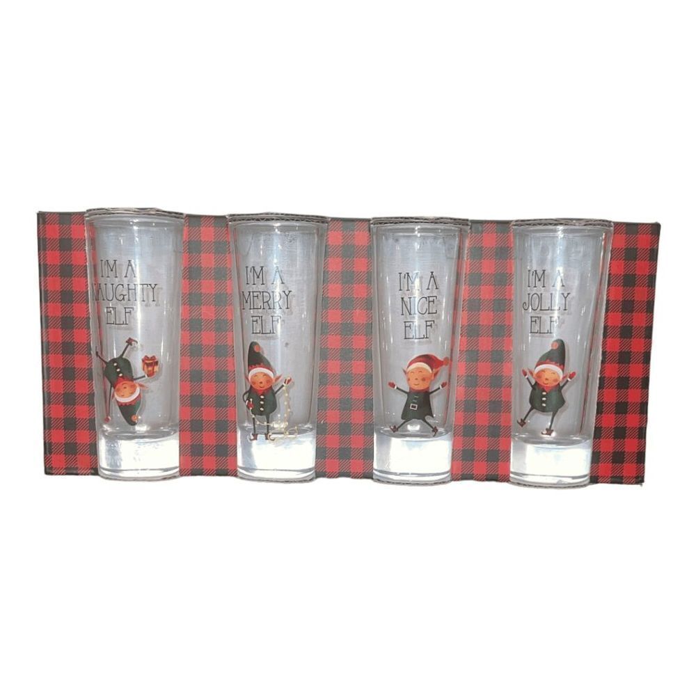 Christmas Elf Shot Glasses, Set of 4